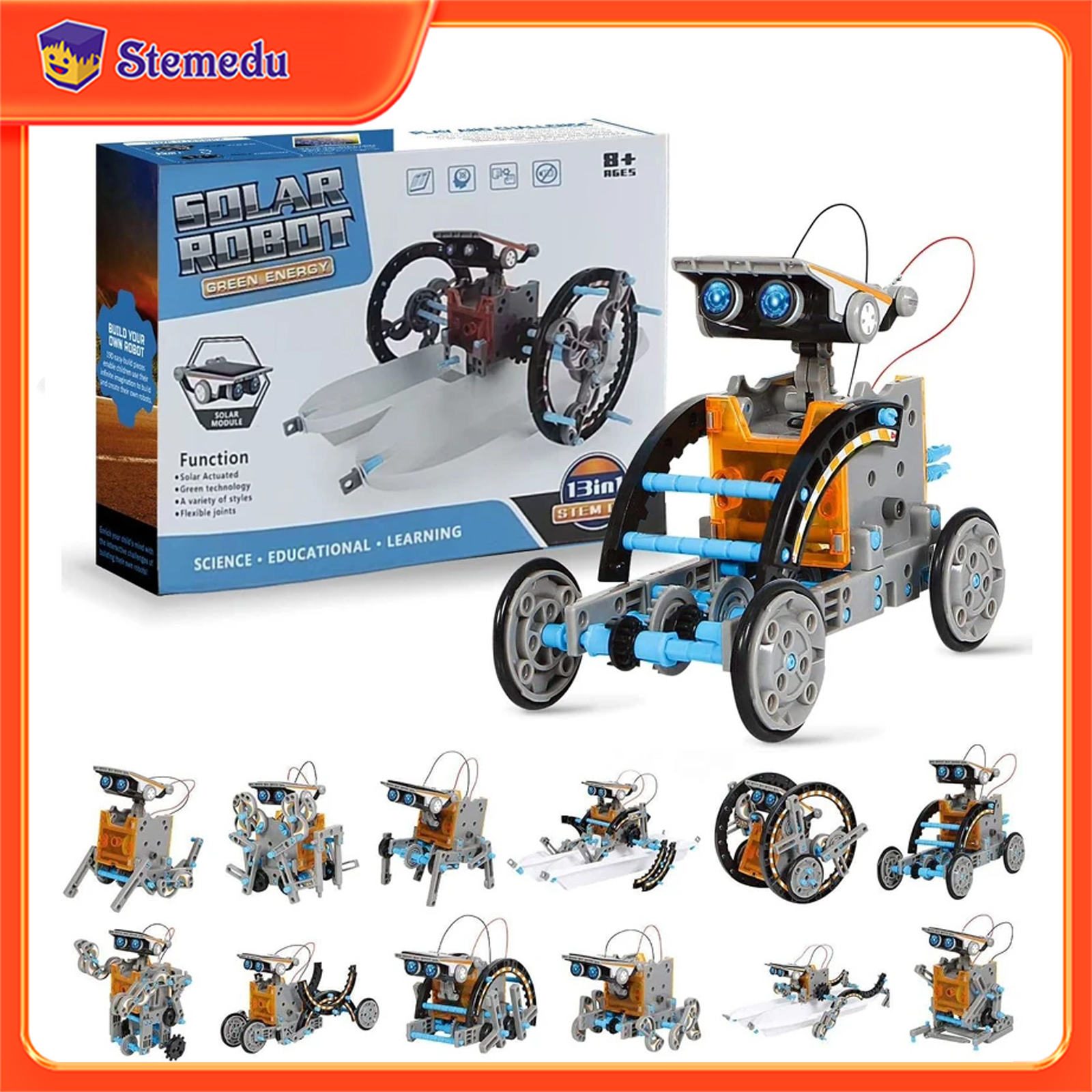Diy Electronics For Kids - 13 in 1 Solar Powered Robot