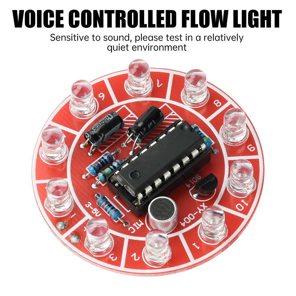 Diy Electronics For Kids - 3–5V DC Voice-Controlled Rotating LED Running