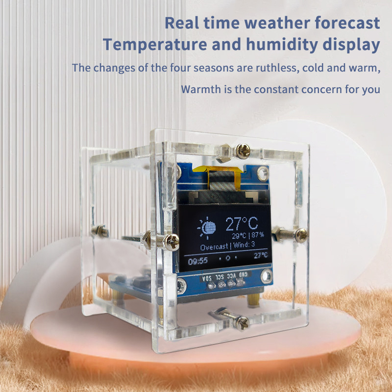ESP8266 Mini Weather Clock Kit - Diy Electronics Parts ulasan dan harga