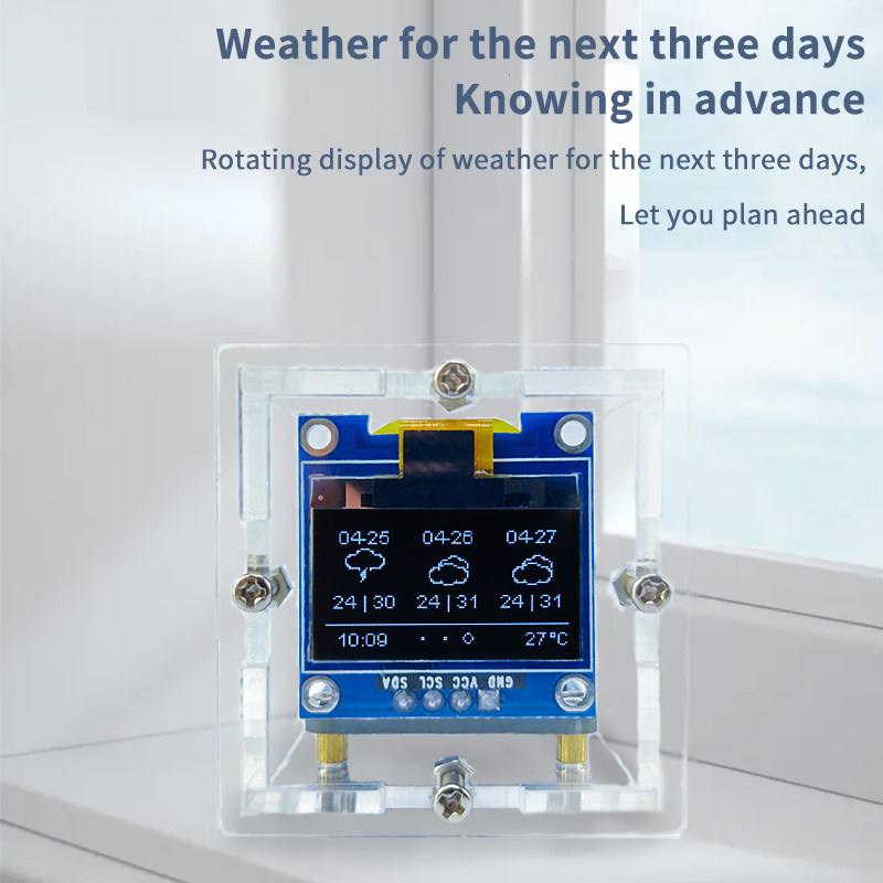 ESP8266 Mini Weather Clock Kit - Diy Electronics Parts ulasan dan harga