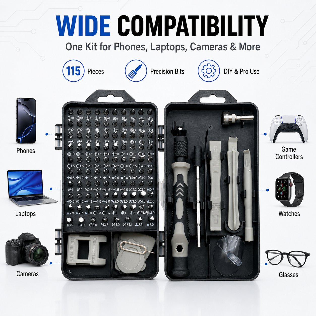 115 in 1 Magnetic Precision Sc - Diy Electronics Components Kit ulasan dan harga