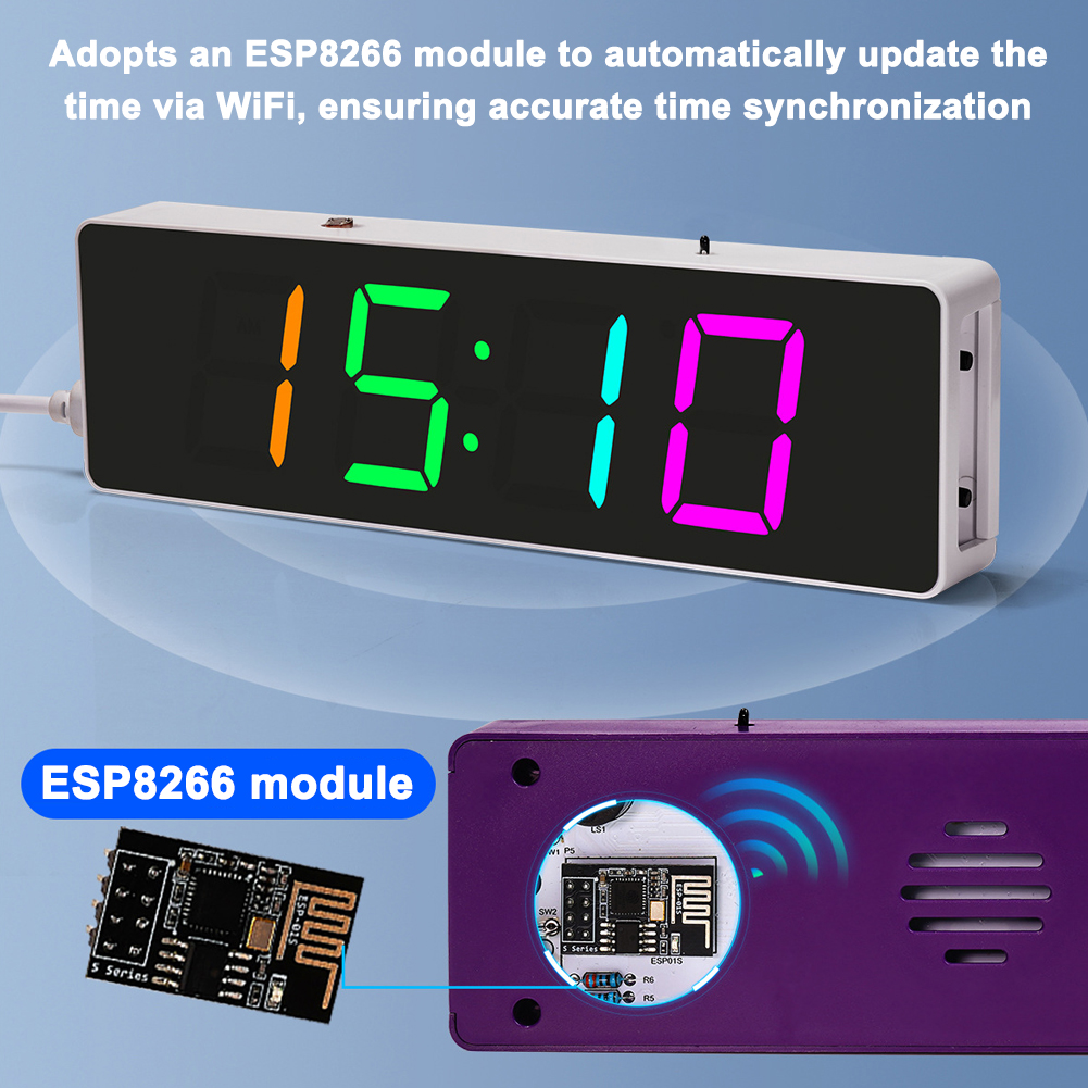 ESP8266 IoT Colorful WiFi Cloc - Diy Electronics Components Kit ulasan dan harga