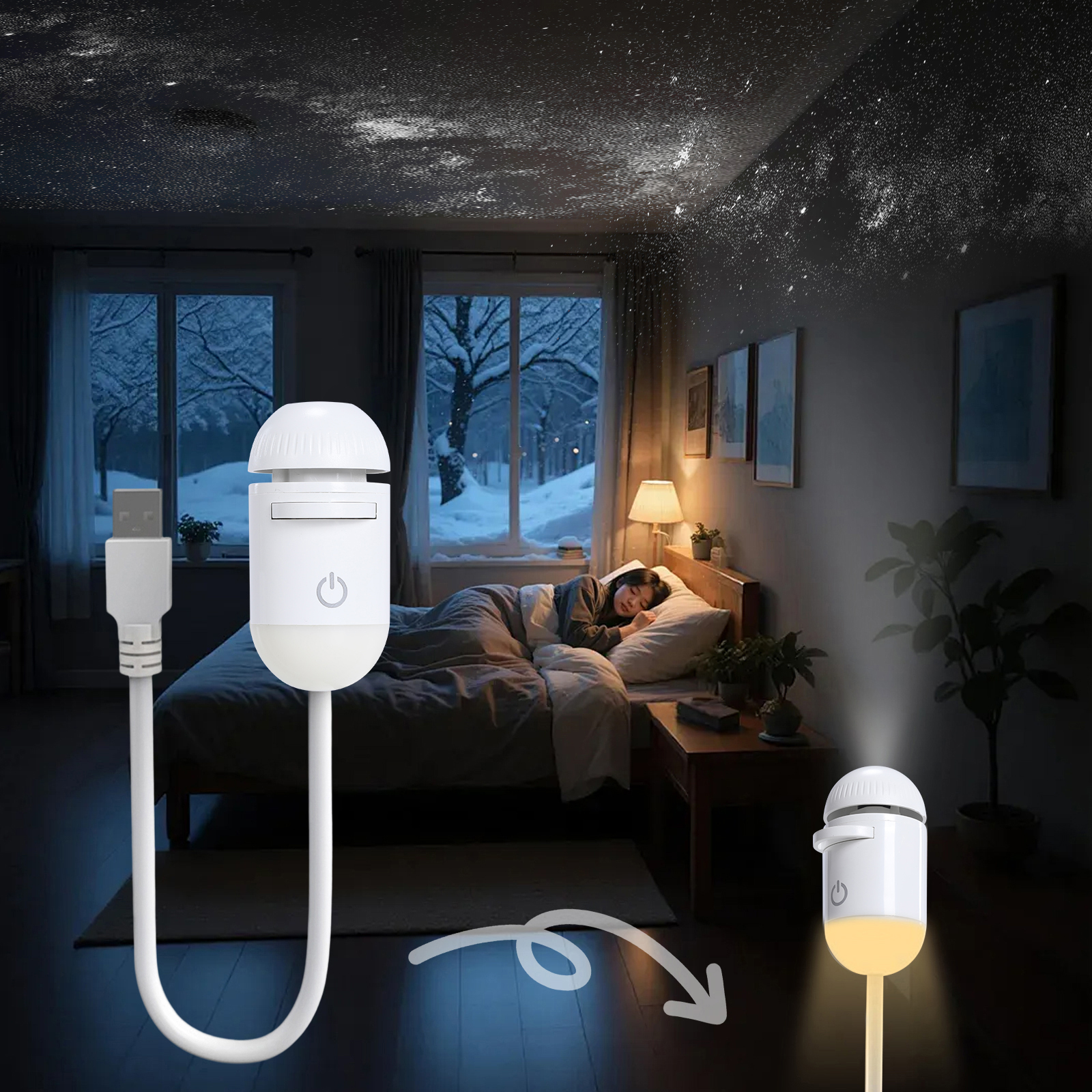 2-in-1 Mini Galaxy 360° Rotate - Diy Lamp Electronics ulasan dan harga