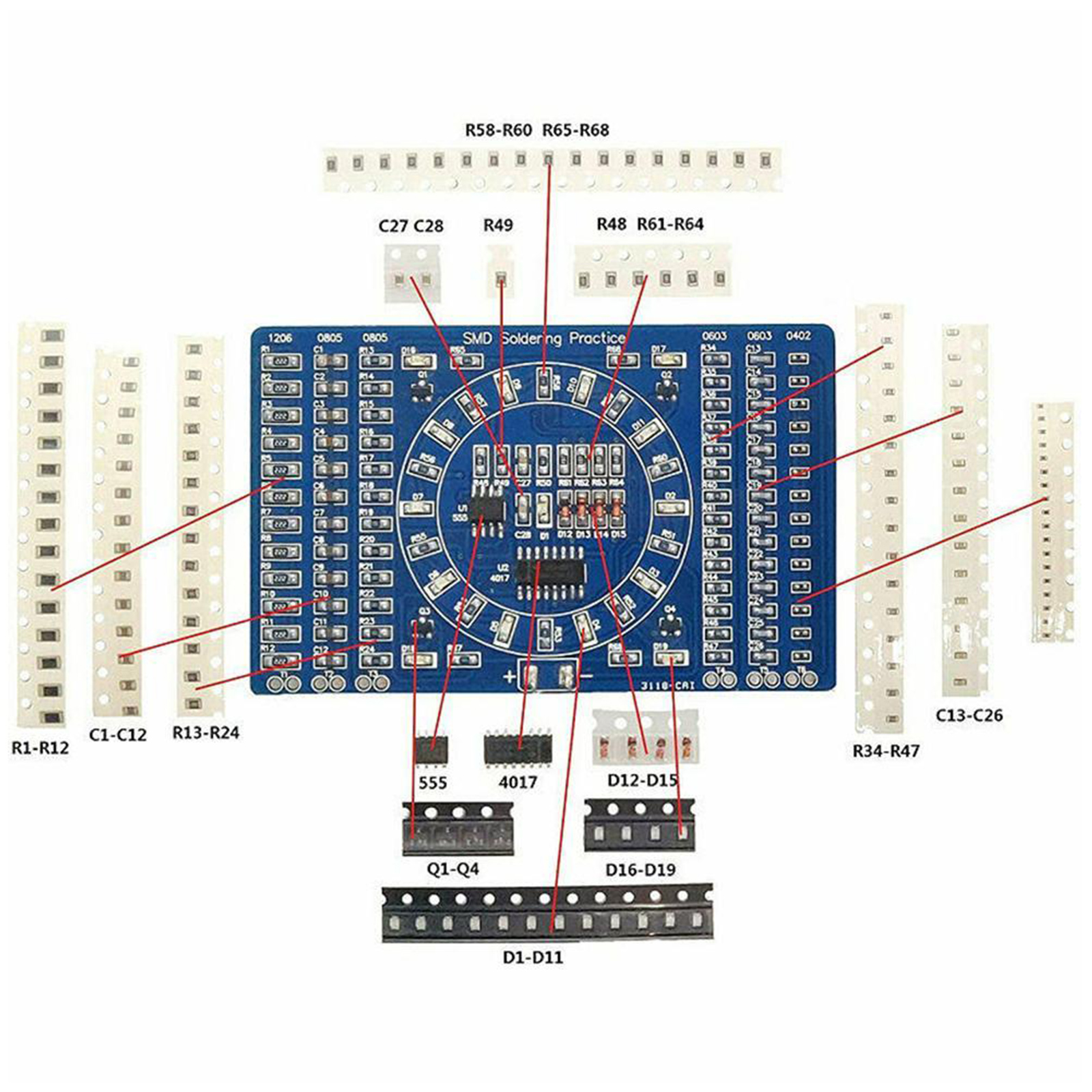 Soldering Practice Three-Piece - Diy Electronics Components Kit ulasan dan harga