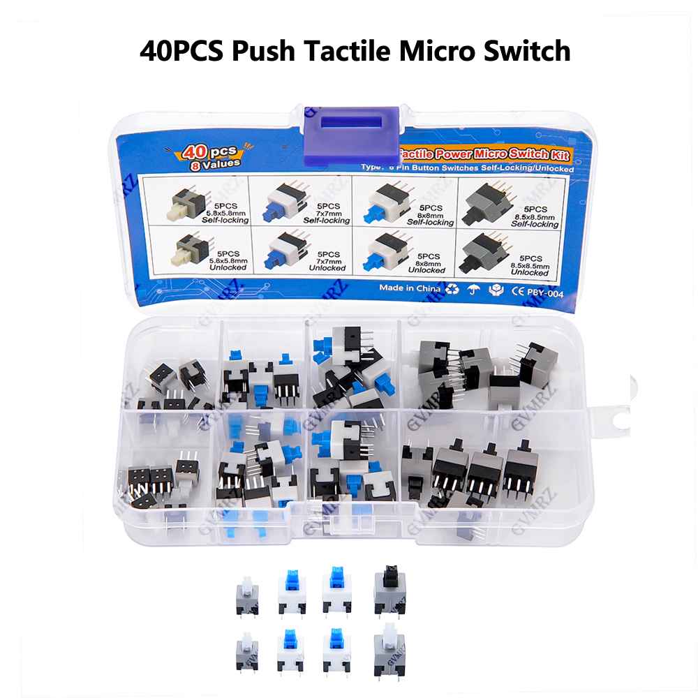 40PCS 8Values Push Tactile Mic - Diy Electronics Parts ulasan dan harga