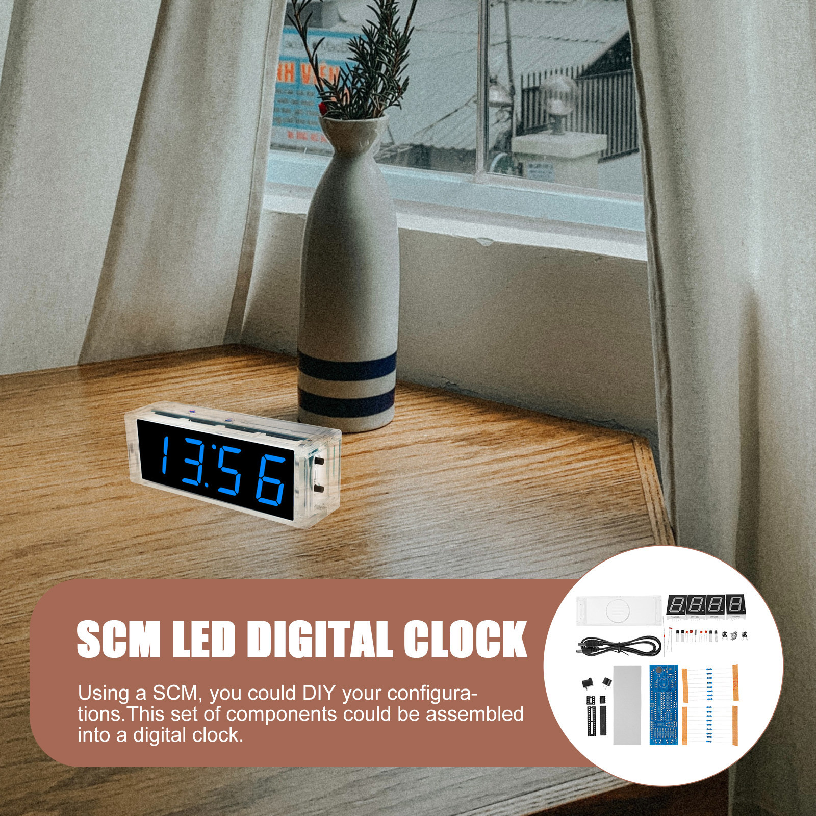 1Set Scm Digital LED Clock Kit - Diy Electronics Components Kit ulasan dan harga