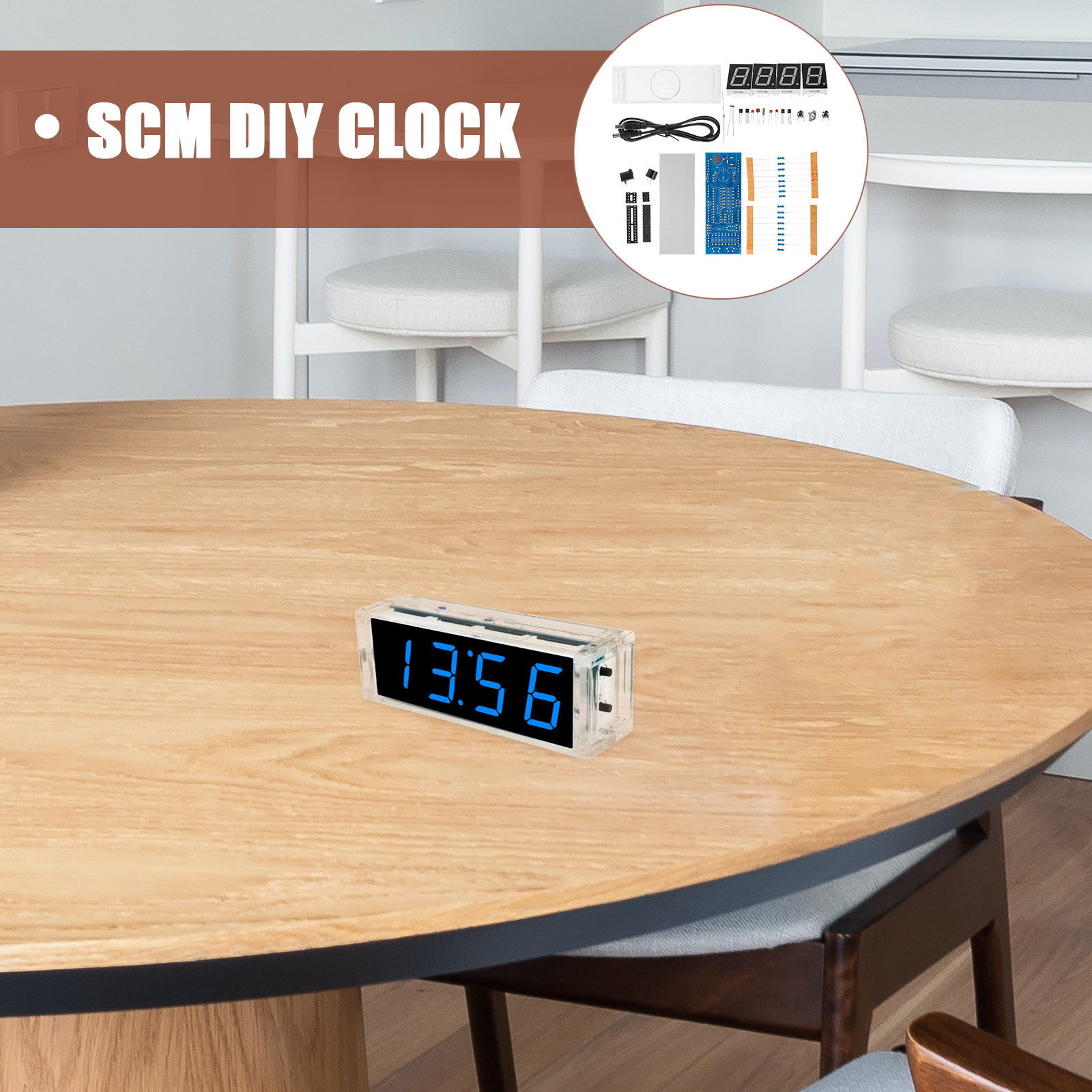 1Set Scm Digital LED Clock Kit - Diy Electronics Components Kit ulasan dan harga
