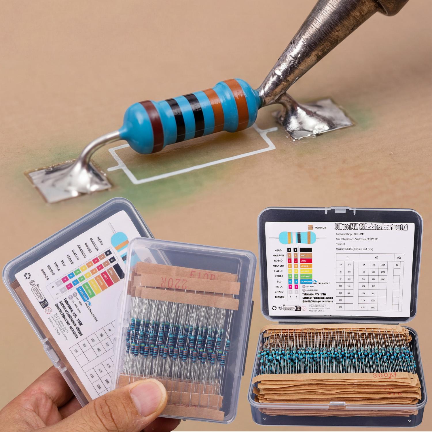 300/600Pcs 10R-1M DIY Metal Fi - Diy Electronics Components Kit ulasan dan harga
