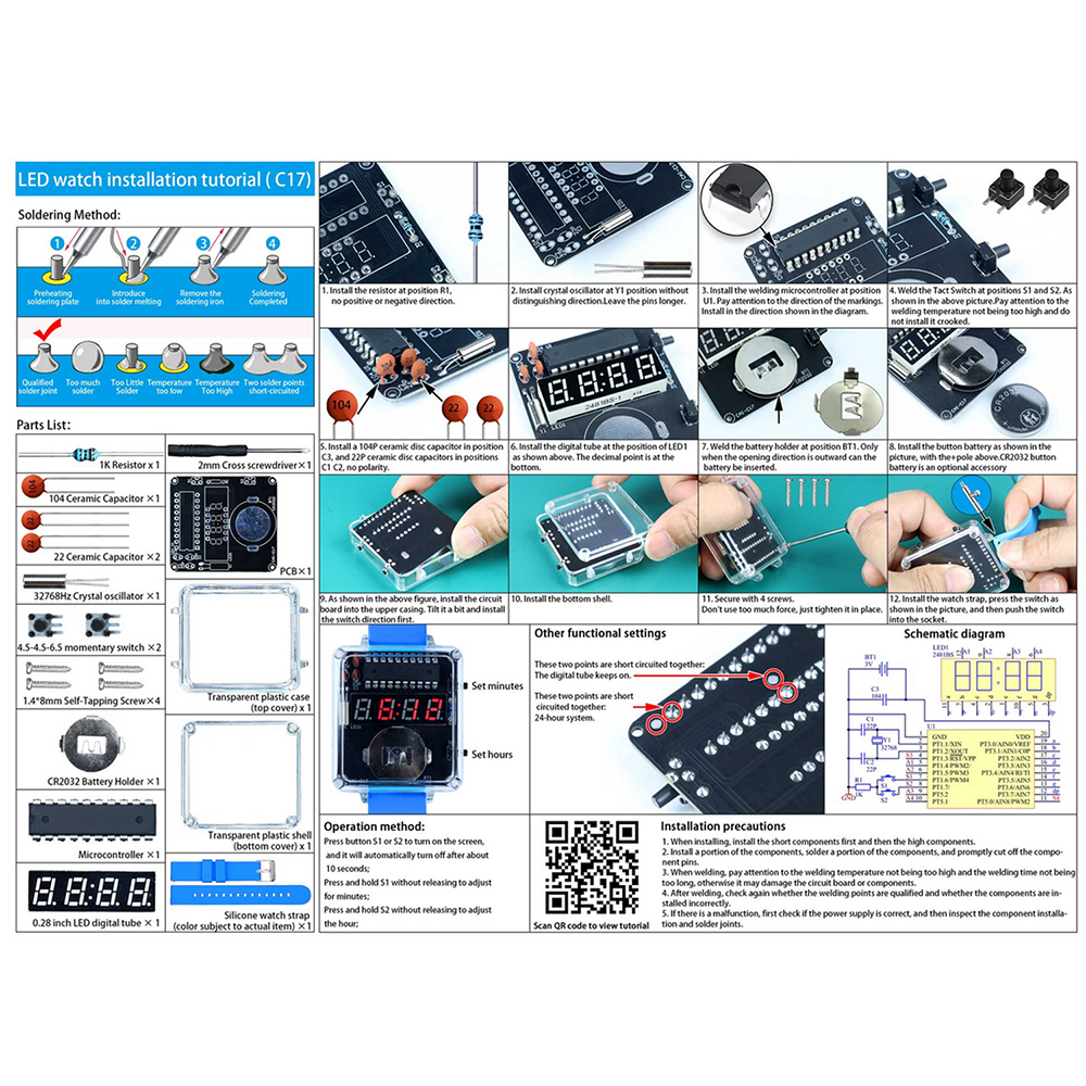 DIY Electronic Watch Kit 0.28' - Diy Electronics Youtube ulasan dan harga