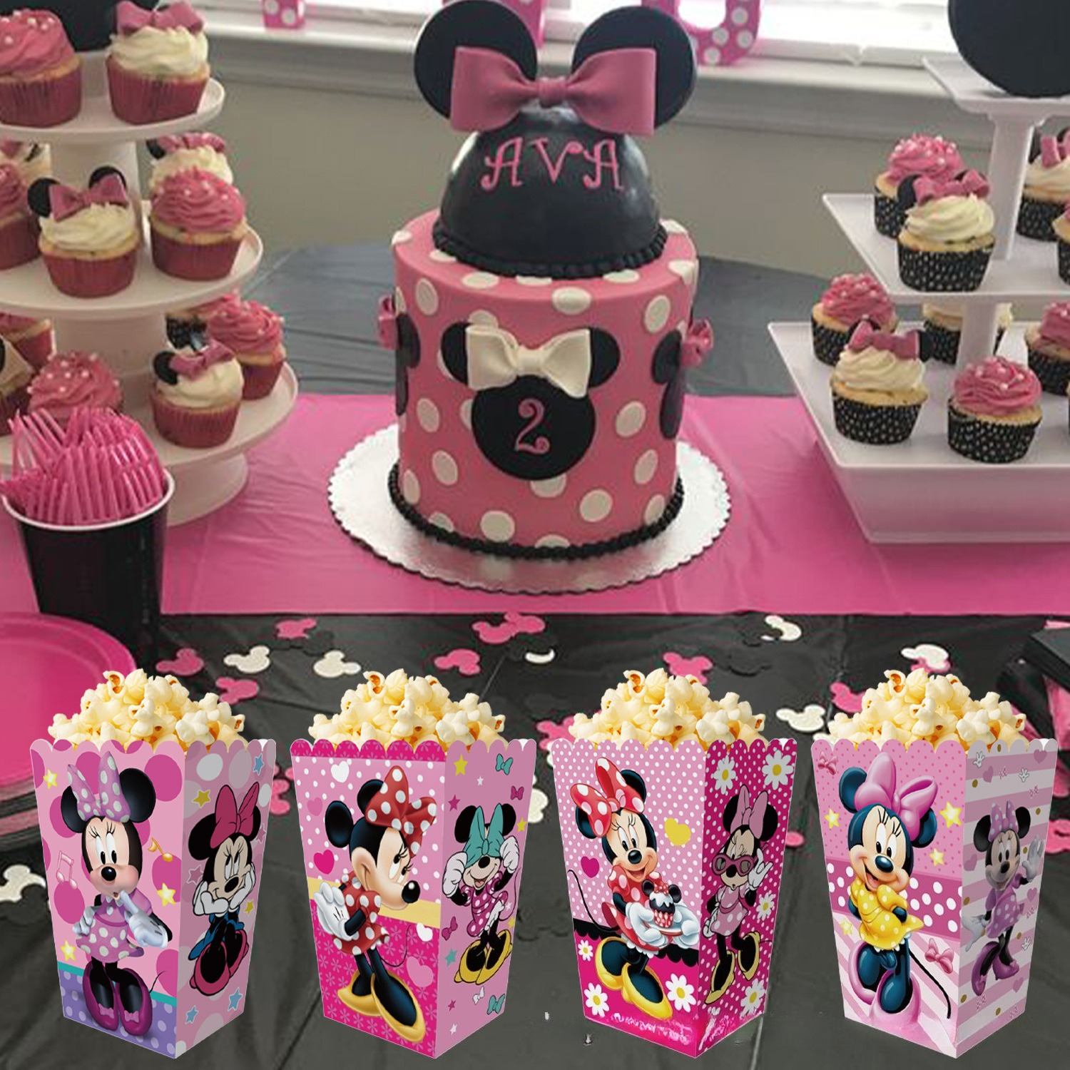 12Pcs Minnie Popcorn Box Party - Diy Mouse Electronics ulasan dan harga