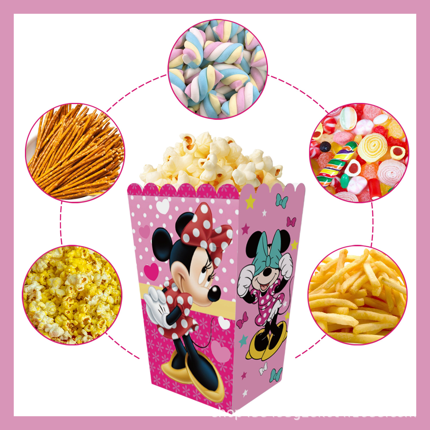 12Pcs Minnie Popcorn Box Party - Diy Mouse Electronics ulasan dan harga